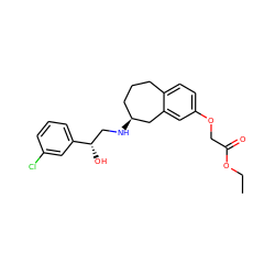 CCOC(=O)COc1ccc2c(c1)C[C@@H](NC[C@H](O)c1cccc(Cl)c1)CCC2 ZINC000003795549