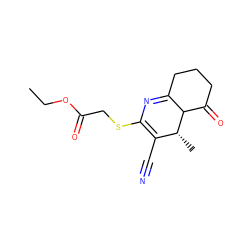 CCOC(=O)CSC1=C(C#N)[C@@H](C)C2C(=O)CCCC2=N1 ZINC000006138462