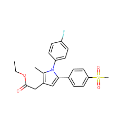 CCOC(=O)Cc1cc(-c2ccc(S(C)(=O)=O)cc2)n(-c2ccc(F)cc2)c1C ZINC000028862669