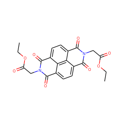 CCOC(=O)Cn1c(=O)c2ccc3c(=O)n(CC(=O)OCC)c(=O)c4ccc(c1=O)c2c34 ZINC000032303352