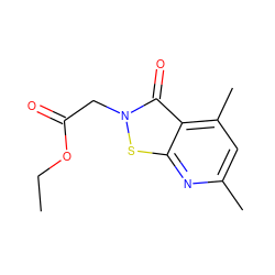 CCOC(=O)Cn1sc2nc(C)cc(C)c2c1=O ZINC000000160334