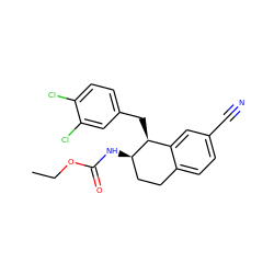 CCOC(=O)N[C@@H]1CCc2ccc(C#N)cc2[C@@H]1Cc1ccc(Cl)c(Cl)c1 ZINC000088260545