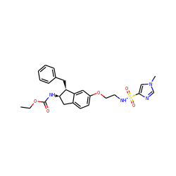 CCOC(=O)N[C@@H]1Cc2ccc(OCCNS(=O)(=O)c3cn(C)cn3)cc2[C@@H]1Cc1ccccc1 ZINC000114195974