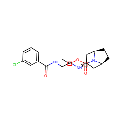 CCOC(=O)N1[C@H]2CC[C@@H]1C[C@@H](NCCNC(=O)c1cccc(Cl)c1)C2 ZINC000101505628