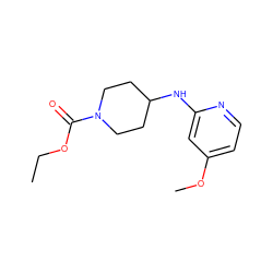 CCOC(=O)N1CCC(Nc2cc(OC)ccn2)CC1 ZINC000013580407