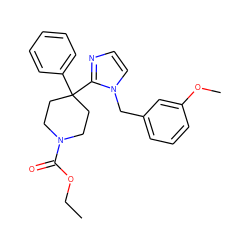 CCOC(=O)N1CCC(c2ccccc2)(c2nccn2Cc2cccc(OC)c2)CC1 ZINC000096318657