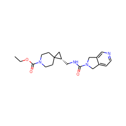 CCOC(=O)N1CCC2(CC1)C[C@@H]2CNC(=O)N1Cc2ccncc2C1 ZINC000225010140