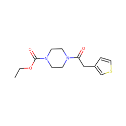 CCOC(=O)N1CCN(C(=O)Cc2ccsc2)CC1 ZINC000002659515