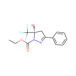 CCOC(=O)N1N=C(c2ccccc2)C[C@]1(O)C(F)(F)F ZINC000000436217