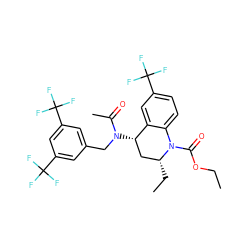 CCOC(=O)N1c2ccc(C(F)(F)F)cc2[C@@H](N(Cc2cc(C(F)(F)F)cc(C(F)(F)F)c2)C(C)=O)C[C@H]1CC ZINC000084758351