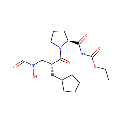 CCOC(=O)NC(=O)[C@@H]1CCCN1C(=O)[C@H](CC1CCCC1)CN(O)C=O ZINC000034874145