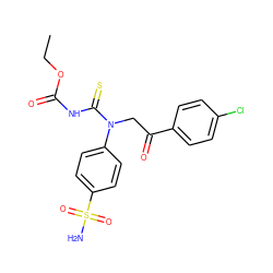 CCOC(=O)NC(=S)N(CC(=O)c1ccc(Cl)cc1)c1ccc(S(N)(=O)=O)cc1 ZINC000148981215