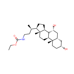 CCOC(=O)NCC[C@@H](C)[C@H]1CC[C@H]2[C@H]3[C@H](CC[C@@]21C)[C@@]1(C)CC[C@@H](O)C[C@H]1C[C@H]3O ZINC000013582106
