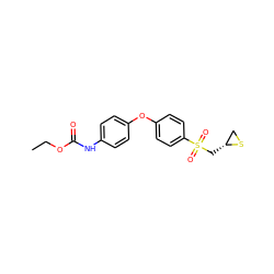 CCOC(=O)Nc1ccc(Oc2ccc(S(=O)(=O)C[C@@H]3CS3)cc2)cc1 ZINC000096286034