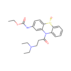 CCOC(=O)Nc1ccc2c(c1)N(C(=O)CCN(CC)CC)c1ccccc1[S@@+]2[O-] ZINC000013154571