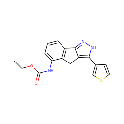 CCOC(=O)Nc1cccc2c1Cc1c-2n[nH]c1-c1ccsc1 ZINC000028896706