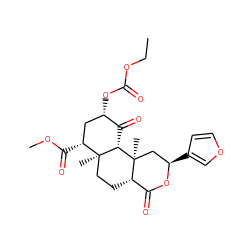 CCOC(=O)O[C@H]1C[C@@H](C(=O)OC)[C@]2(C)CC[C@H]3C(=O)O[C@H](c4ccoc4)C[C@]3(C)[C@H]2C1=O ZINC000169323853