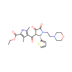 CCOC(=O)c1[nH]c(C)c(C(=O)C2C(=O)C(=O)N(CCN3CCOCC3)[C@@H]2c2cccs2)c1C ZINC000008667099