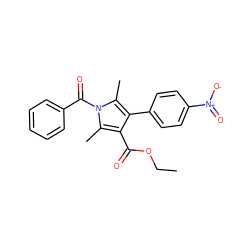 CCOC(=O)c1c(-c2ccc([N+](=O)[O-])cc2)c(C)n(C(=O)c2ccccc2)c1C ZINC000082157888