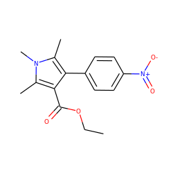 CCOC(=O)c1c(-c2ccc([N+](=O)[O-])cc2)c(C)n(C)c1C ZINC000073219218