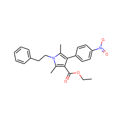 CCOC(=O)c1c(-c2ccc([N+](=O)[O-])cc2)c(C)n(CCc2ccccc2)c1C ZINC000082157887