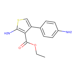 CCOC(=O)c1c(-c2ccc(N)cc2)csc1N ZINC000090464055