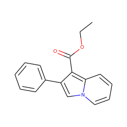 CCOC(=O)c1c(-c2ccccc2)cn2ccccc12 ZINC000004060711