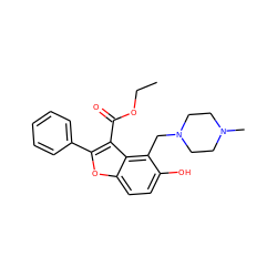 CCOC(=O)c1c(-c2ccccc2)oc2ccc(O)c(CN3CCN(C)CC3)c12 ZINC000019789447