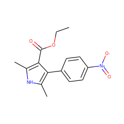 CCOC(=O)c1c(C)[nH]c(C)c1-c1ccc([N+](=O)[O-])cc1 ZINC000003058470