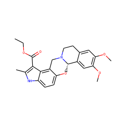 CCOC(=O)c1c(C)[nH]c2ccc3c(c12)CN1CCc2cc(OC)c(OC)cc2[C@@H]1O3 ZINC000029570906