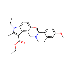 CCOC(=O)c1c(C)n(CC)c2ccc3c(c12)CN1CCc2cc(OC)ccc2[C@@H]1O3 ZINC000013474865