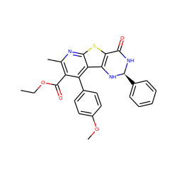 CCOC(=O)c1c(C)nc2sc3c(c2c1-c1ccc(OC)cc1)N[C@H](c1ccccc1)NC3=O ZINC000000643033