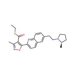 CCOC(=O)c1c(C)noc1-c1ccc2cc(CCN3CCC[C@H]3C)ccc2n1 ZINC000049035932