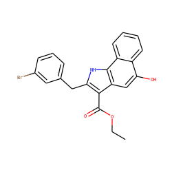 CCOC(=O)c1c(Cc2cccc(Br)c2)[nH]c2c1cc(O)c1ccccc12 ZINC000040937021