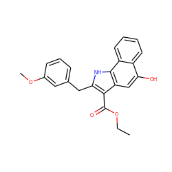 CCOC(=O)c1c(Cc2cccc(OC)c2)[nH]c2c1cc(O)c1ccccc12 ZINC000040937658