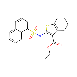 CCOC(=O)c1c(NS(=O)(=O)c2cccc3ccccc23)sc2c1CCCC2 ZINC001772632805