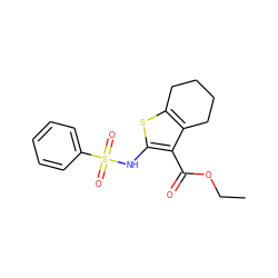 CCOC(=O)c1c(NS(=O)(=O)c2ccccc2)sc2c1CCCC2 ZINC000001512955