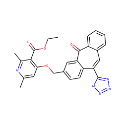 CCOC(=O)c1c(OCc2ccc3c(-c4nnn[nH]4)cc4ccccc4c(=O)c3c2)cc(C)nc1C ZINC000013742171
