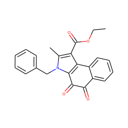 CCOC(=O)c1c2c(n(Cc3ccccc3)c1C)C(=O)C(=O)c1ccccc1-2 ZINC000006403648