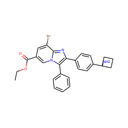 CCOC(=O)c1cc(Br)c2nc(-c3ccc(C4(N)CCC4)cc3)c(-c3ccccc3)n2c1 ZINC000199450393