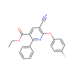 CCOC(=O)c1cc(C#N)c(Oc2ccc(F)cc2)nc1-c1ccccc1 ZINC000003104588