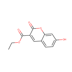 CCOC(=O)c1cc2ccc(O)cc2oc1=O ZINC000000057354