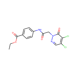 CCOC(=O)c1ccc(NC(=O)Cn2ncc(Cl)c(Cl)c2=O)cc1 ZINC000003464895