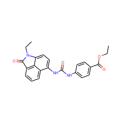 CCOC(=O)c1ccc(NC(=O)Nc2ccc3c4c(cccc24)C(=O)N3CC)cc1 ZINC000004101260