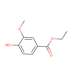 CCOC(=O)c1ccc(O)c(OC)c1 ZINC000000394800