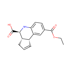 CCOC(=O)c1ccc2c(c1)[C@@H]1C=CC[C@@H]1[C@@H](C(=O)O)N2 ZINC000001196232