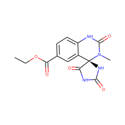 CCOC(=O)c1ccc2c(c1)[C@]1(NC(=O)NC1=O)N(C)C(=O)N2 ZINC000013455938