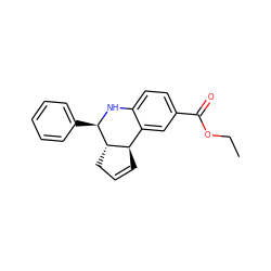 CCOC(=O)c1ccc2c(c1)[C@H]1C=CC[C@@H]1[C@@H](c1ccccc1)N2 ZINC000013574823