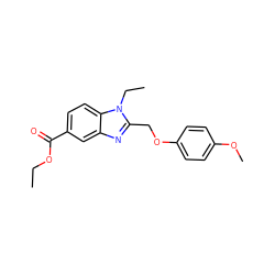 CCOC(=O)c1ccc2c(c1)nc(COc1ccc(OC)cc1)n2CC ZINC000012620516