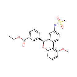 CCOC(=O)c1cccc([C@@H]2Oc3cccc(OC)c3-c3ccc(NS(C)(=O)=O)cc32)c1 ZINC000001490989